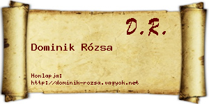Dominik Rózsa névjegykártya