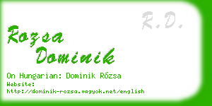 rozsa dominik business card