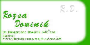 rozsa dominik business card